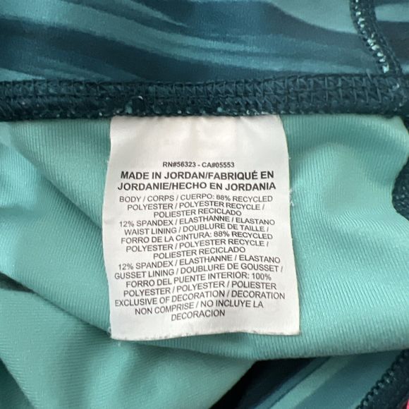 Nike Leggings Women Large Green Striped Legend Pant Dri-Fit Cropped Activewear - Picture 5 of 13